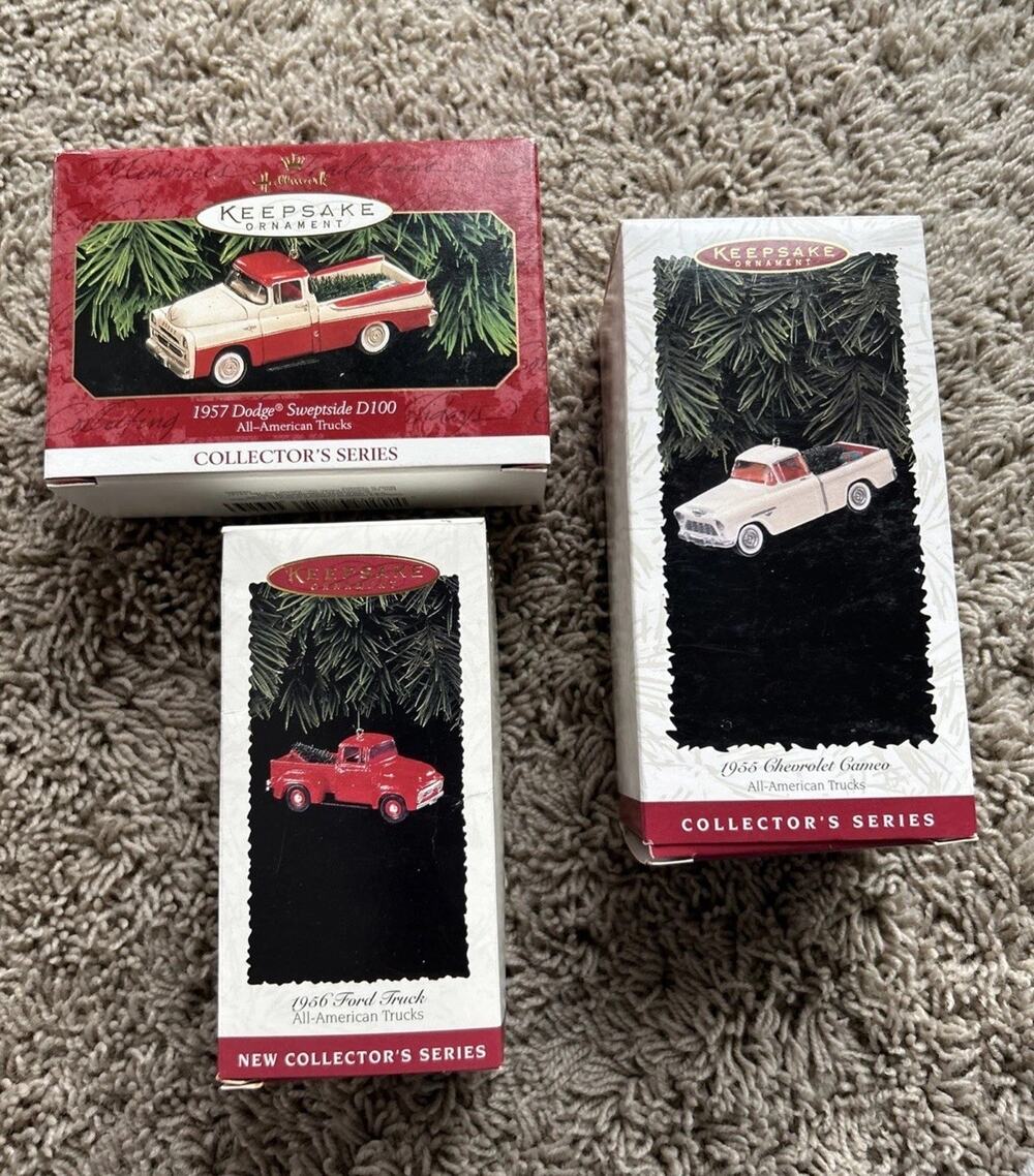 LOT Of 3 All-American Trucks HALLMARK Keepsake Ornaments 1955 1956 1957 V25